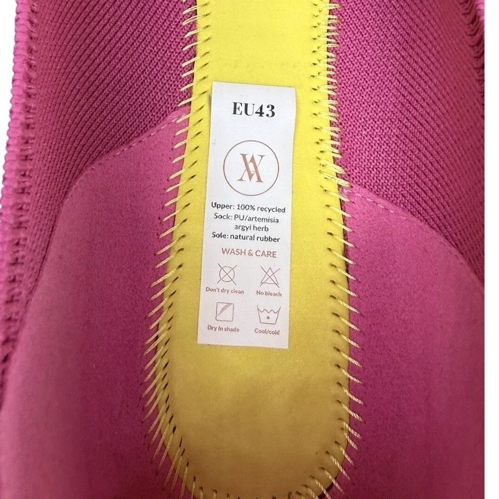 Vivaia Aria 5 Flats Point Womens Size 43 US 12 Pink Knit Slip On Comfort Shoes‎